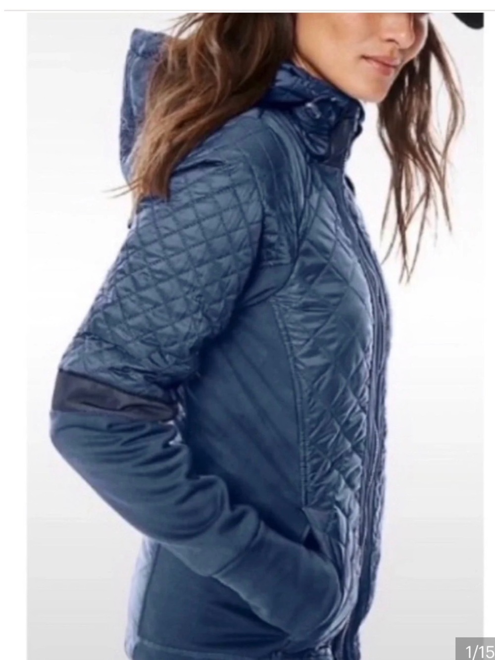Athleta XS Women's Quilted Hooded Jacket - Teal